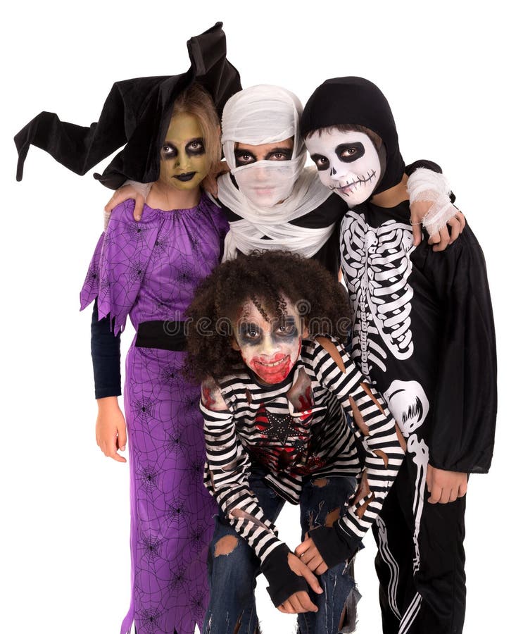 Kids in Halloween costumes stock photo. Image of human - 59762360