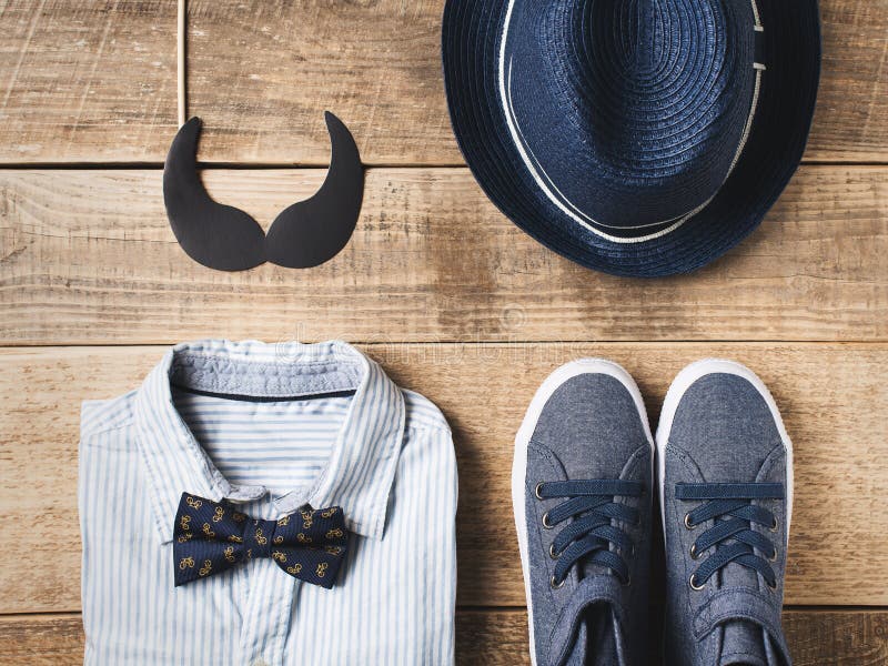 Kids Hipster Fashion Flat Lay with Clothes and Accessories Stock Photo -  Image of male, vintage: 121923144