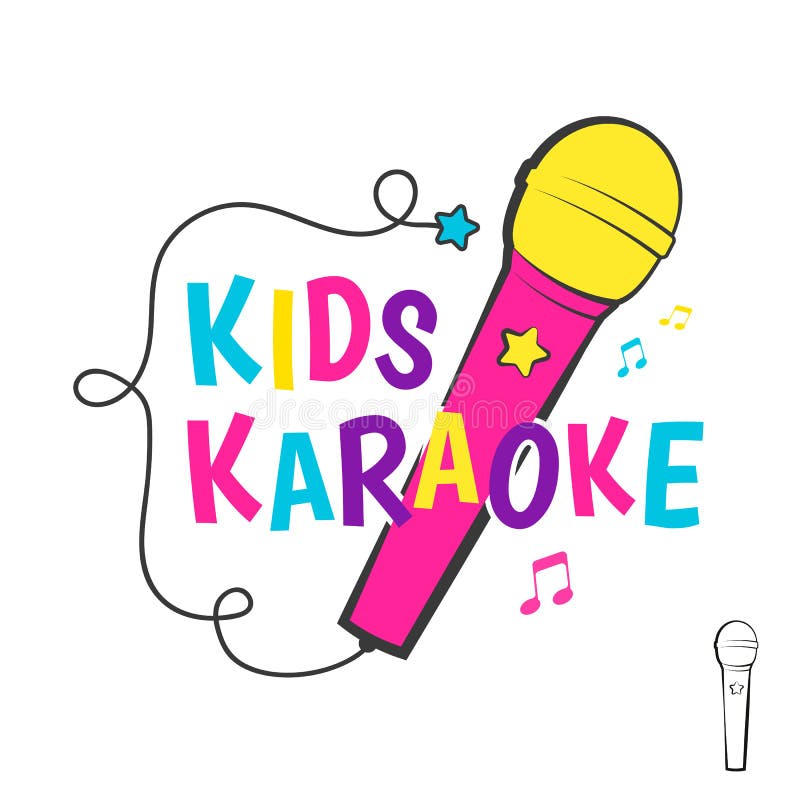 Kids karaoke emblem stock vector. Illustration of logo - 101707288