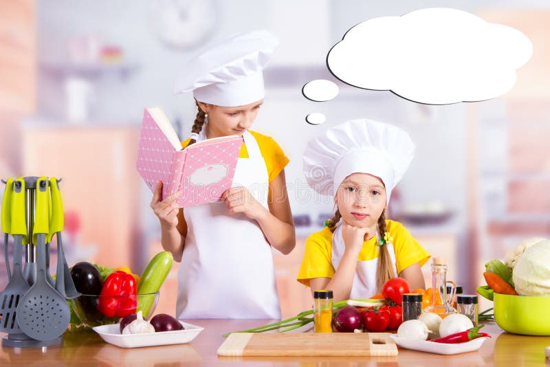 Kids in the kitchen starts to cook, watch recipe