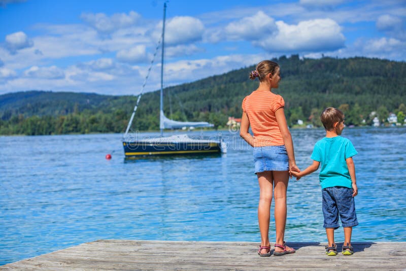 Kids at the lake