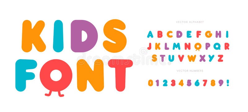 Kids Letters and Numbers Set. Cartoon Bold Style Alphabet Stock Vector - Illustration of bubble, baby: 163383740 Kids Letters and Numbers Set. Cartoon Bold Style Alphabet Stock Vector - Illustration of bubble, baby: 163383740