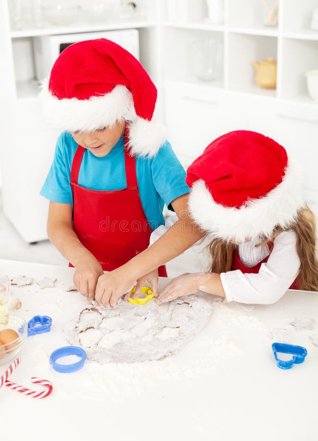 Kids Making Christmas Cookies Stock Photo - Image of family, bakery