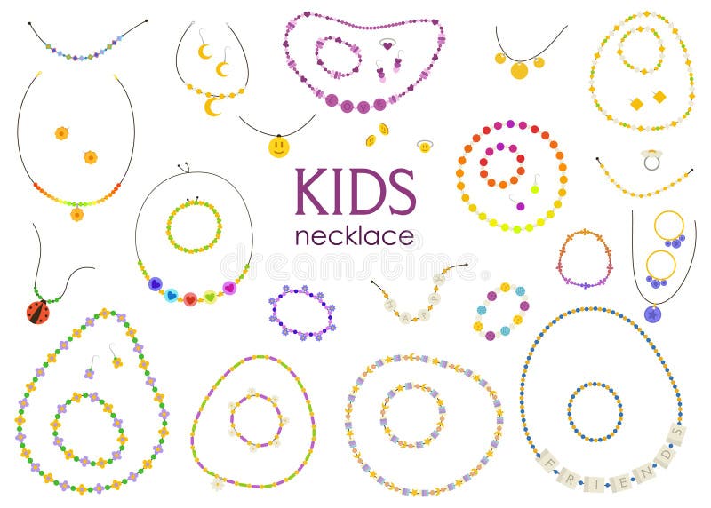 Kids Necklace Stock Illustrations – 517 Kids Necklace Stock ...