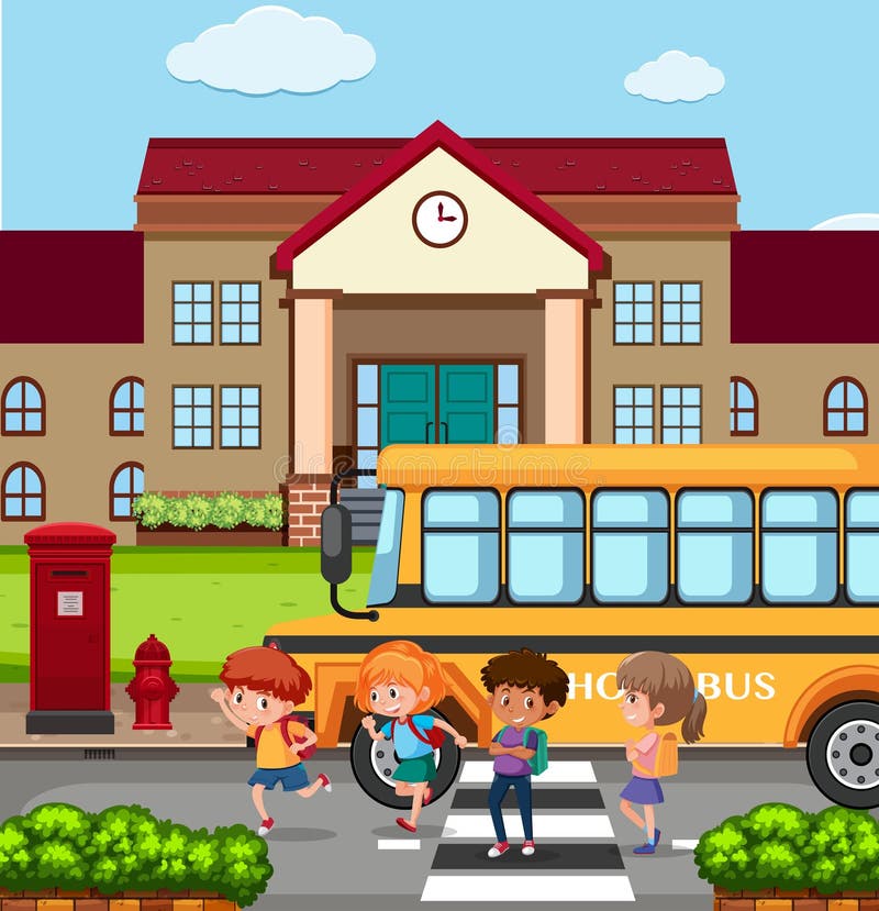 Kids Outside School Stock Illustrations – 2,976 Kids Outside School Stock  Illustrations, Vectors & Clipart - Dreamstime