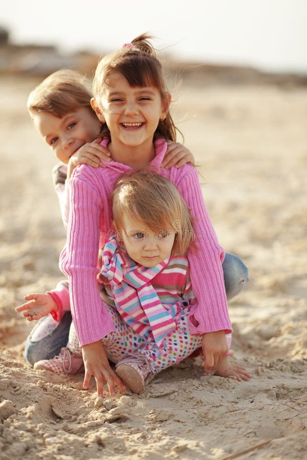 Kids playing at the beach