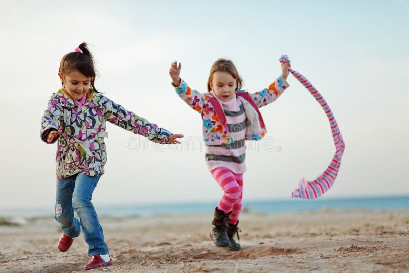 Kids playing at the beach