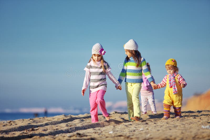 Kids playing at the beach