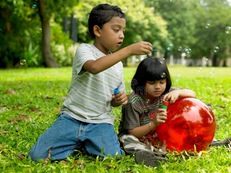 children playing in the park