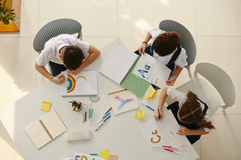 Kids Practicing Writing Letters Stock Photo Image of name grade Kids Practicing Writing Letters Stock Photo Image of name grade