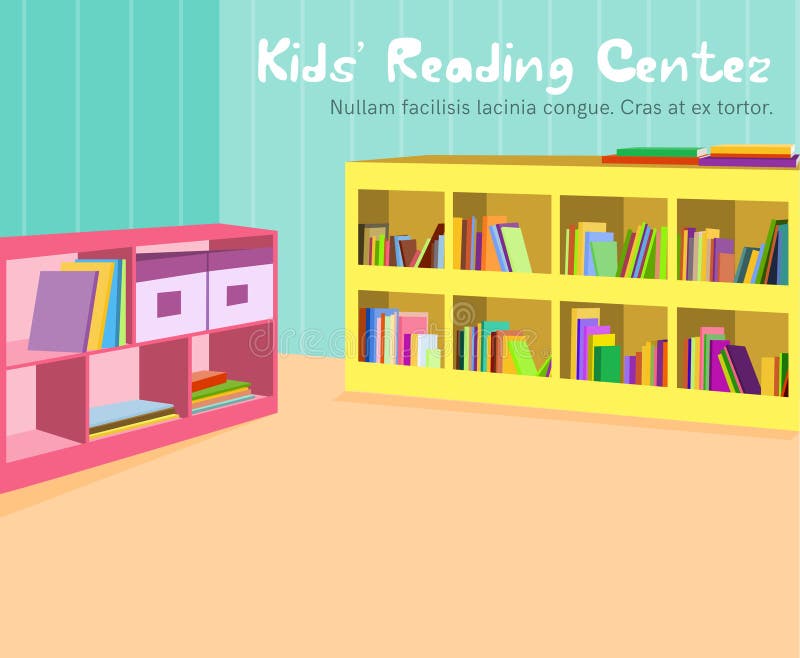 Kids reading room stock vector. Illustration of kindergarten 68735841