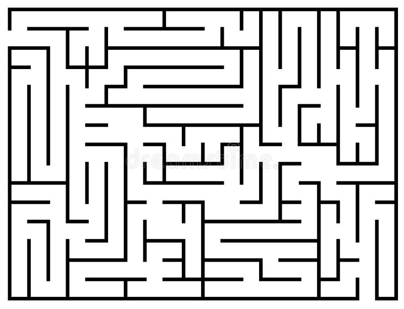 Kids Riddle Maze Puzzle Labyrinth Vector Illustration Stock