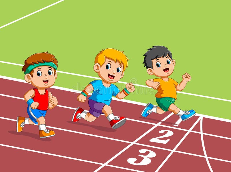 Kids Running Track Stock Illustrations – 237 Kids Running ...