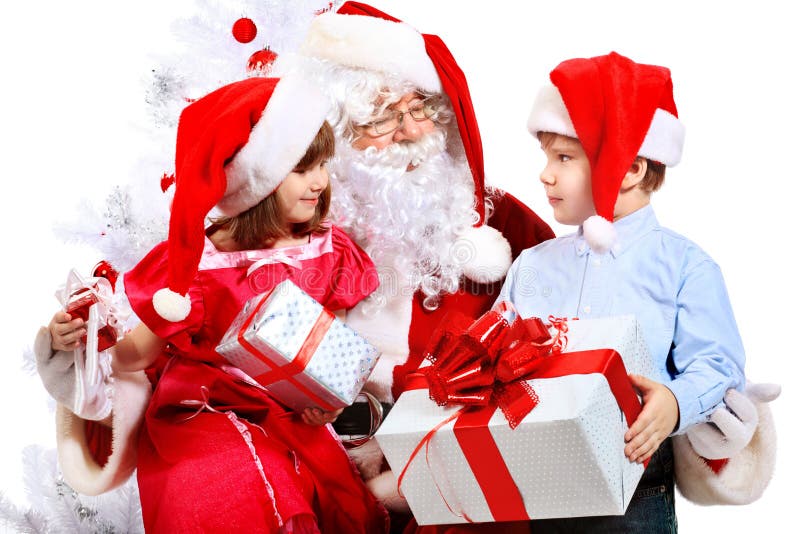 Kids with santa