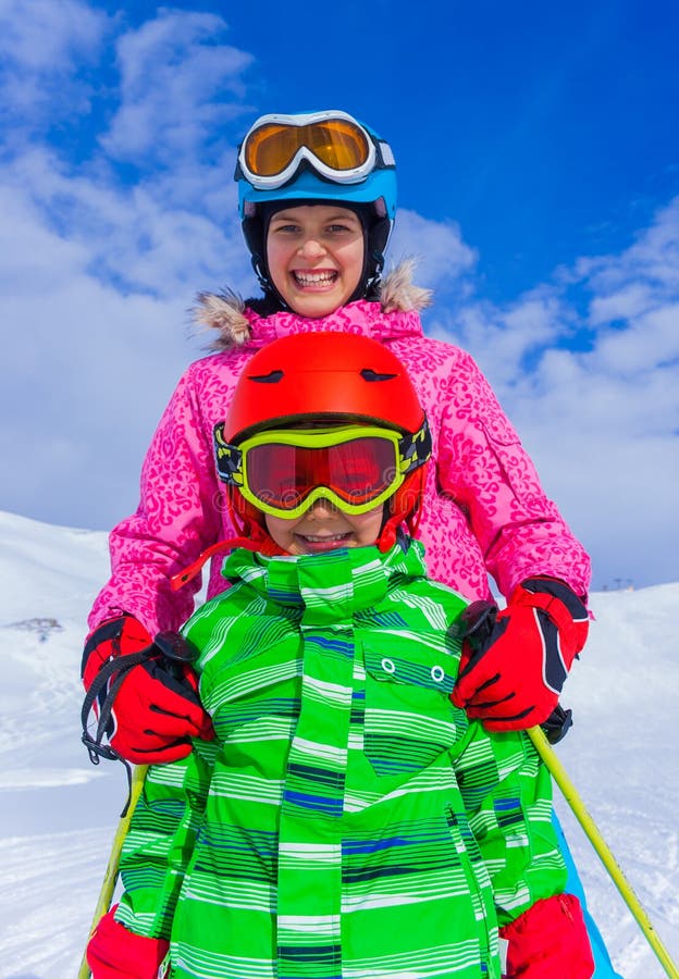 Kids at ski resort royalty free stock images Kids at ski resort royalty free stock images