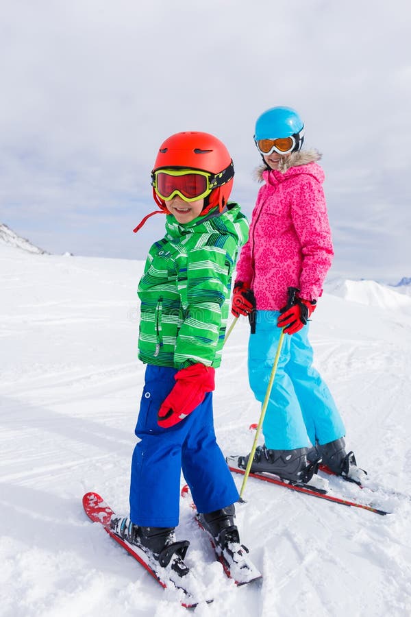 Kids at ski resort stock photo Kids at ski resort stock photo