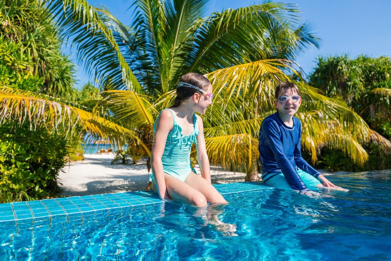 Kids in swimming pool royalty free stock images Kids in swimming pool royalty free stock images