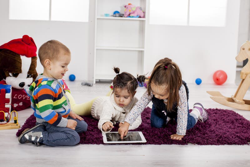 Kids with tablet royalty free stock photo Kids with tablet royalty free stock photo