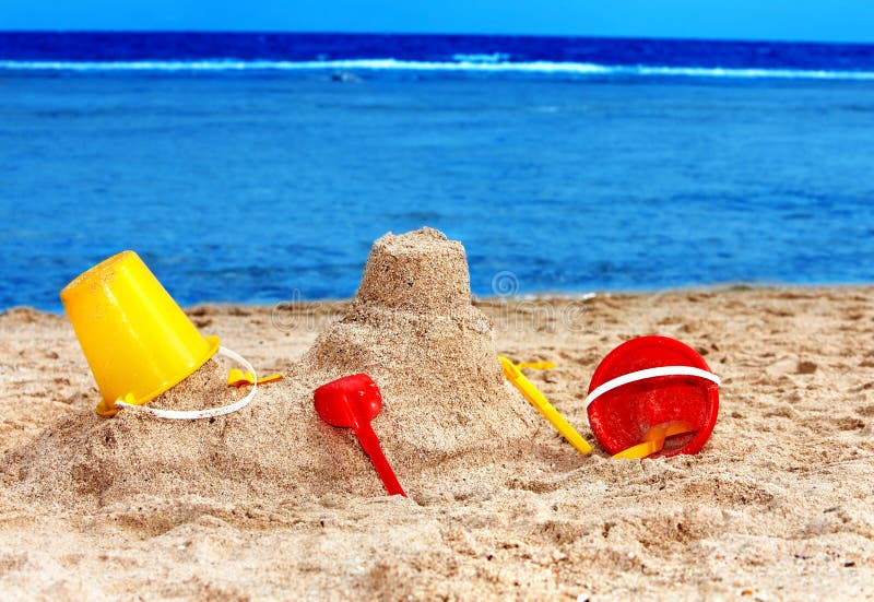 Beach ball in sand dune stock photo. Image of dune, horizontal - 41830346