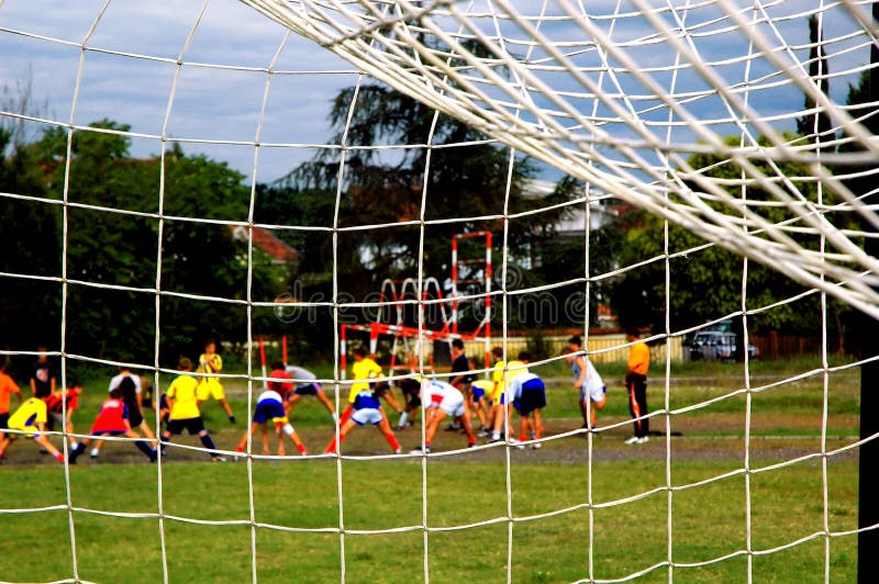 Kids training soccer