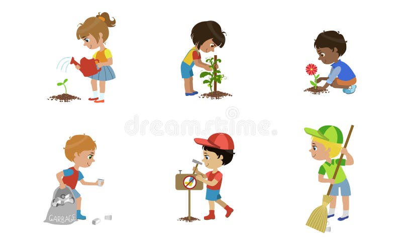 Children Sweeping Stock Illustrations 206 Children Sweeping