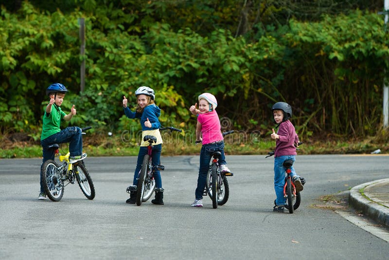 Kids Wearing Bicycle Helmets Stock Images Image 22095494