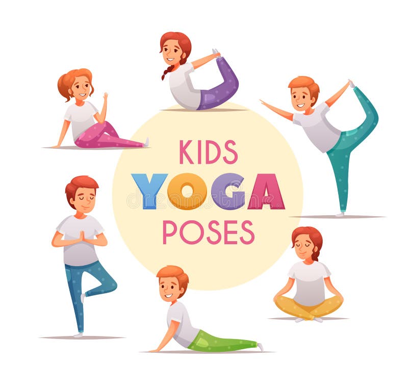 Kids Yoga Concept stock vector. Illustration of hobby - 156615057