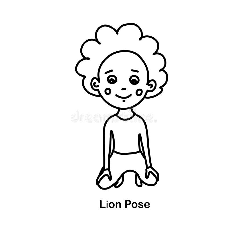 Lion Pose, Simhasana, Roaring Lion Pose Young attractive woman practicing  yoga exercise. working out, black wearing sportswear, grey pants and top,  indoor full length, calmness and relax. Stock Vector | Adobe Stock