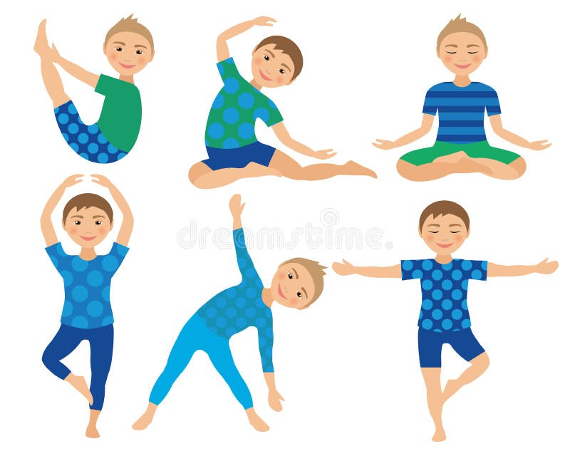 Kids Yoga Poses Vector Illustration. Child Doing Exercises. Posture for  Kid. Healthy Children Lifestyle. Babies Gymnastics Stock Illustration -  Illustration of children, pose: 74728097