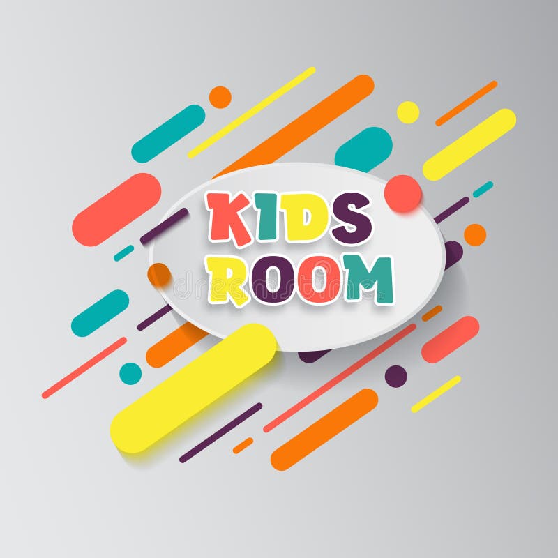 Kids zone entertainment banner. Colorful letters for children`s playroom decoration. Sign for children`s game room. Kids vector illustration