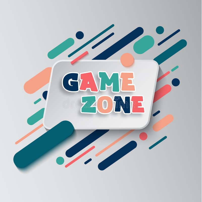 Kids zone entertainment banner. Colorful letters for children`s playroom decoration. Sign for children`s game room. Kids vector illustration