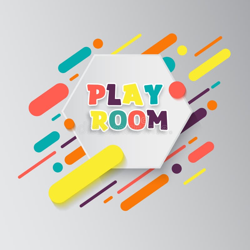 Kids zone entertainment banner. Colorful letters for children`s playroom decoration. Sign for children`s game room. Kids royalty free illustration
