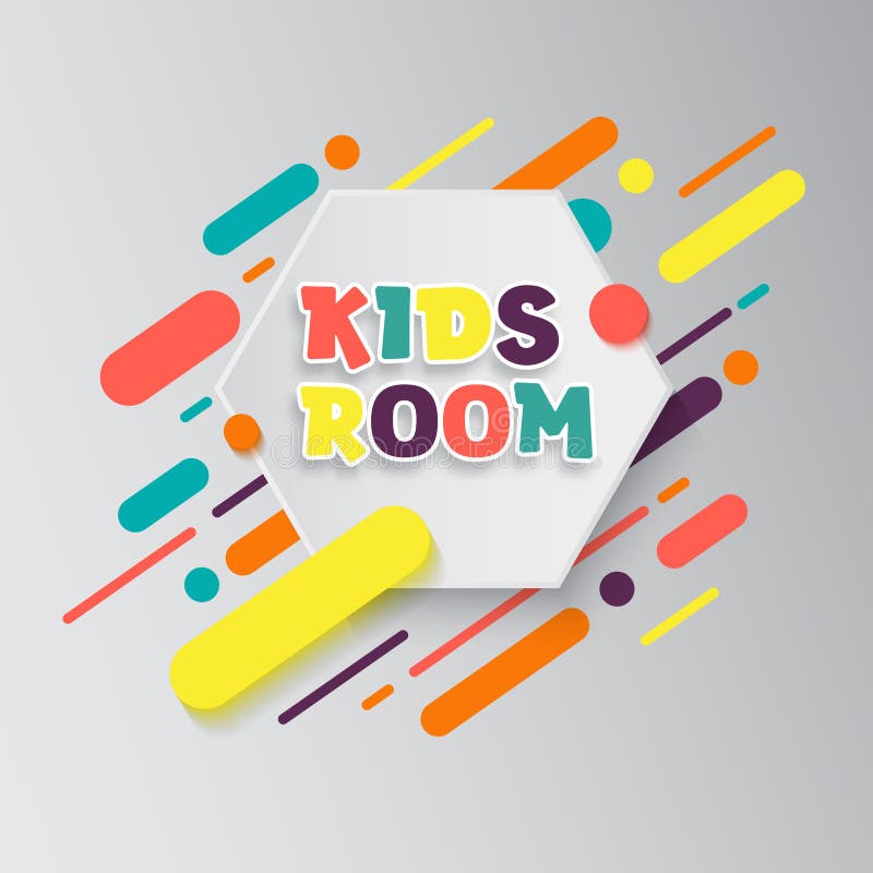 Kids zone entertainment banner. Colorful letters for children`s playroom decoration. Sign for children`s game room. Kids zone an royalty free illustration