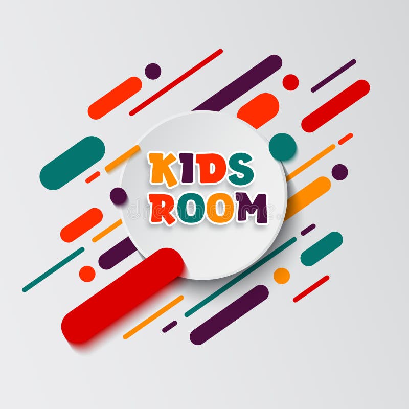 Kids zone entertainment banner. Colorful letters for children`s playroom decoration. Sign for children`s game room. Kids stock illustration
