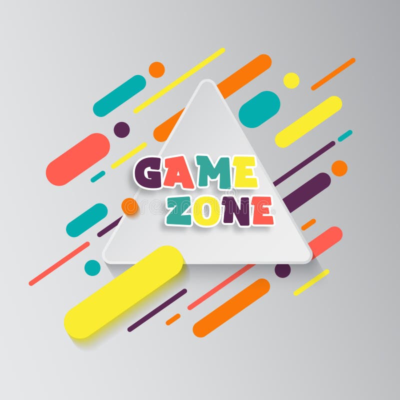 Kids zone entertainment banner. Colorful letters for children`s playroom decoration. Sign for children`s game room. Kids vector illustration