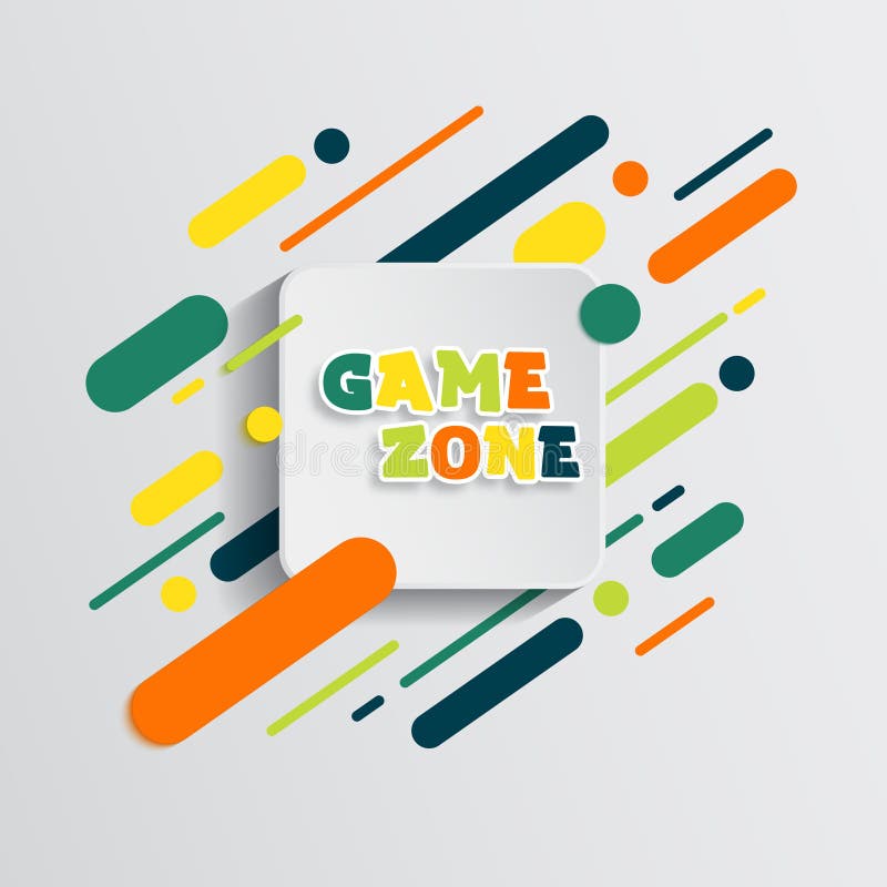 Kids zone entertainment banner. Colorful letters for children`s playroom decoration. Sign for children`s game room. Kids stock illustration