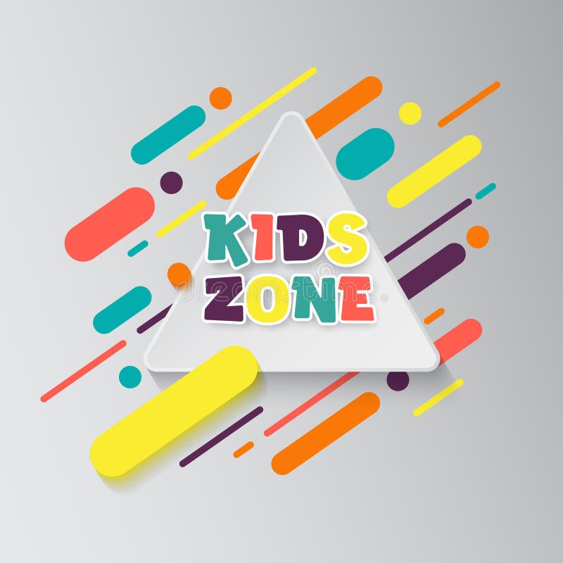 Kids zone entertainment banner. Colorful letters for children`s playroom decoration. Sign for children`s game room. Kids royalty free illustration