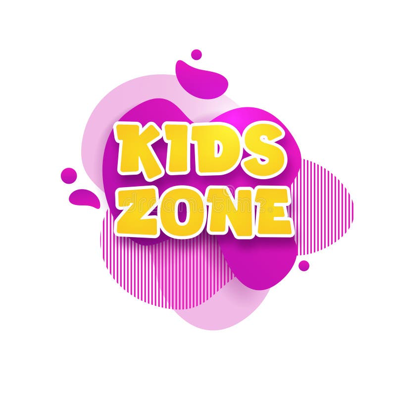 Kids zone vector cartoon banner. Colorful letters for children`s playroom decoration. Sign for children`s game room. Kids zone a royalty free illustration