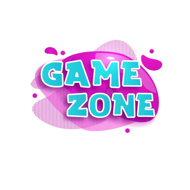Kids zone vector cartoon banner. Colorful letters for children`s playroom decoration. Sign for children`s game room stock illustration