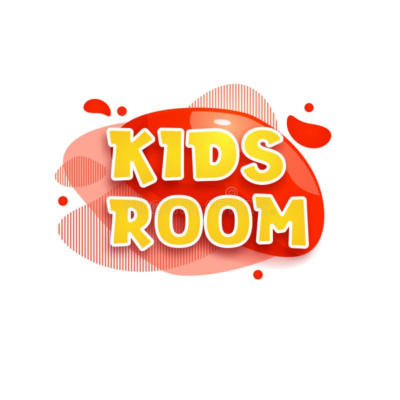 Kids zone vector cartoon banner. Colorful letters for children`s playroom decoration. Sign for children`s game room stock illustration