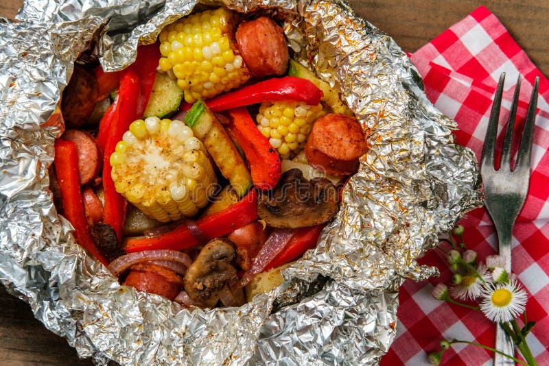 Kielbasa Foil Packet stock photo. Image of food, main 220793824
