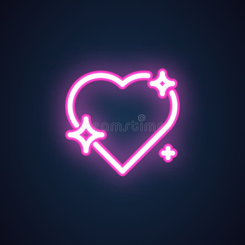 Kierowa neonowa ikona Iluminujący romantyczny symbol Sklepowy znak, guzik dla miłości gadki, element dla wakacyjnego walentynka d ilustracja wektor