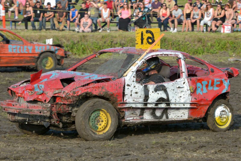 Kierowca demolition Derby zdjęcia stock