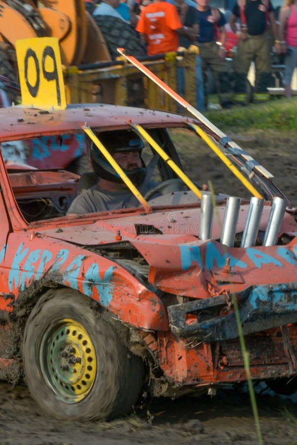 Kierowca demolition Derby fotografia royalty free