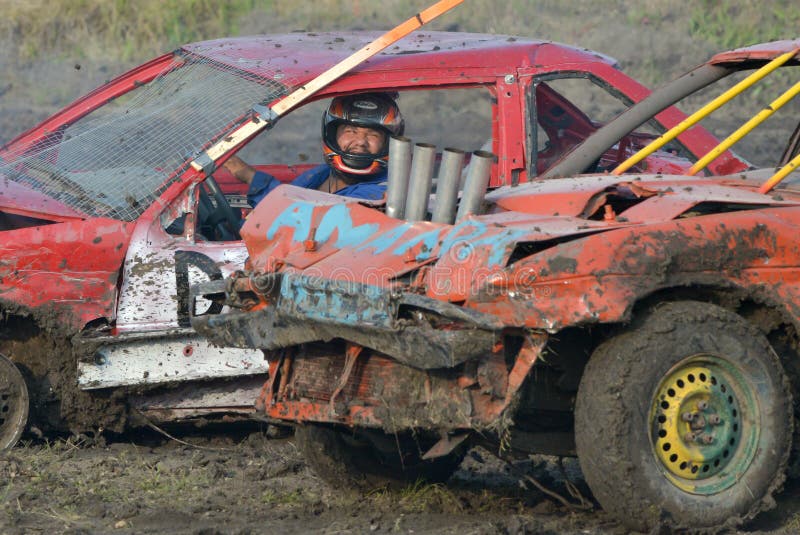 Kierowca demolition Derby obraz stock