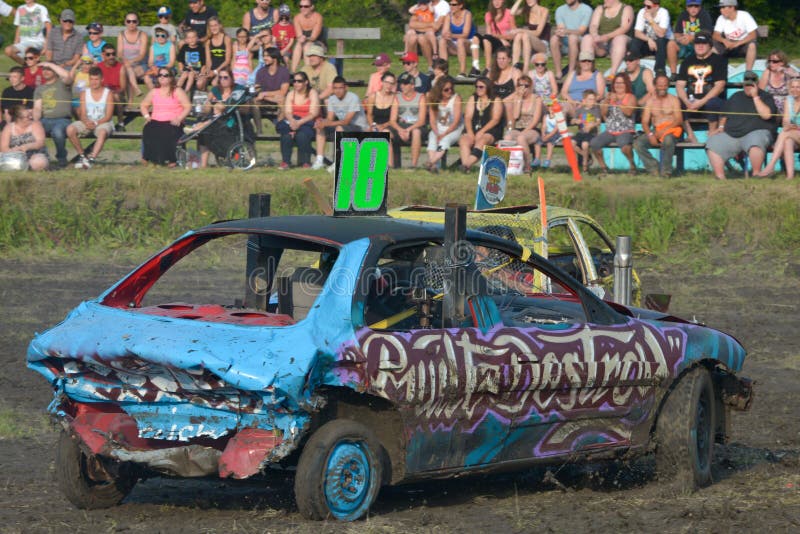 Kierowca demolition Derby obraz stock