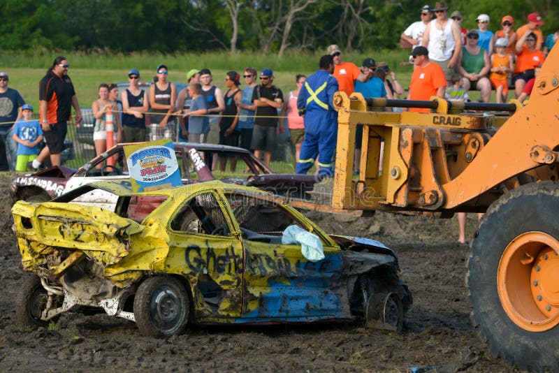 Kierowca demolition Derby obrazy stock