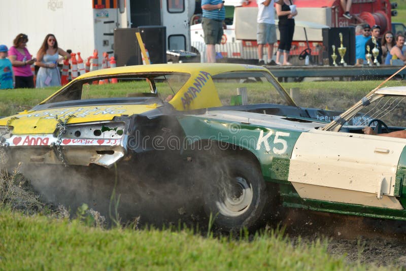 Kierowca demolition Derby zdjęcia stock