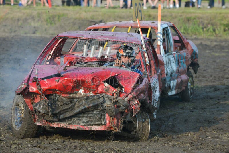 Kierowca demolition Derby zdjęcie royalty free
