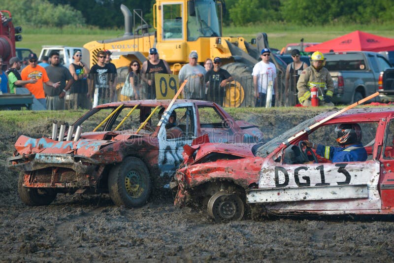 Kierowca demolition Derby zdjęcie stock